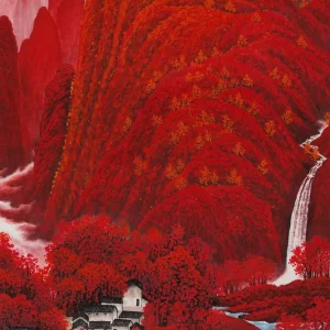 Hand-painted landscape painting vertical Chinese painting Hongyundangtou-1290529812