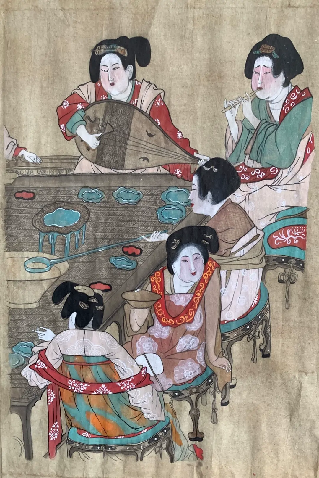Hand-painted Fine Brushwork Figure Painting Palace Music Scene-182204