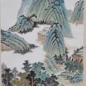 Hand-painted Landscape Painting - Mountain Dwelling-182208